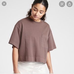 Athleta mineral brown crop t shirt